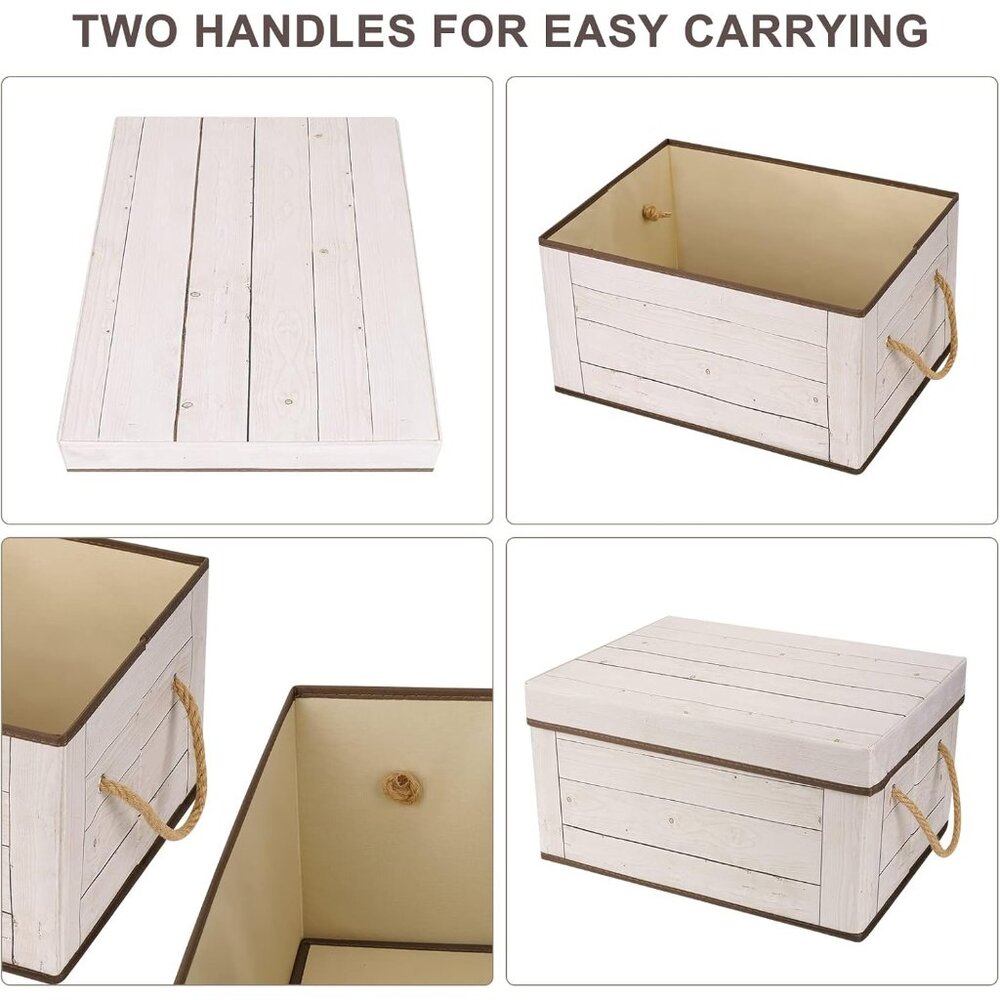 Memory Box for Keepsake, Decorative Storage Boxes with Lids and Handles for Stor - Picture 6 of 7